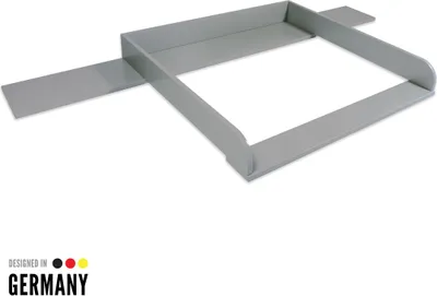 Produktbild von Puckdaddy Wickelaufsatz Lorenz 159,5x78x10 cm aus Holz in Grau passend für IKEA Malm Kommoden