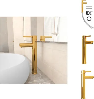 Immagine prodotto di vidaXL Miscelatore da bagno Golden 12x30 cm - Rubinetti