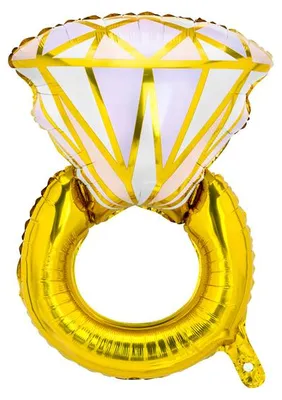 Produktbild von Folienballon Verlobungsring mit Diamant Bachelorette Braut 60x95cm