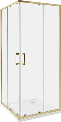 Zdjęcie produktu dla BELIANI Kabina prysznicowa złota szkło hartowane aluminium podwójne drzwi 80 x 80 x 185 cm nowoczesny design