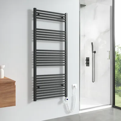 Produktbild von Heilmetz Heizkörper Elektrische Handtuchhalter für Bad 140x60cm Anthrazit Handtuchwärmer für Handtuchtrocknung und Heizung