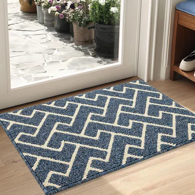Immagine prodotto di Tappetino antiscivolo 50x80 cm, colore blu, impermeabile, per l'assorbimento dello sporco, adatto per interni ed esterni