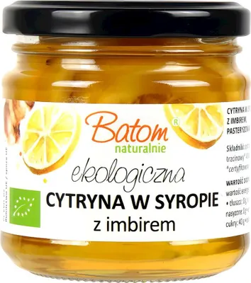 CYTRYNA Z IMBIREM W SYROPIE BIO 220 g (90 g) - BATOM