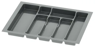 Produktbild von Sossai Besteckeinsatz Divio für Schubladen 60cm | 53 x 43 cm | Anthrazit Besteckkasten Schubladeneinsatz