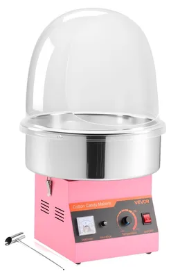 Productafbeelding van VEVOR Elektrische suikerspinmachine, 1000 W, suikerspinmachine met afdekking en roestvrijstalen kom en suikerlepel, ideaal voor carnaval, verjaardagen, familiefeesten. Suikerspinmachine, roze
