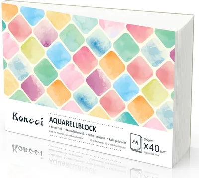 Image de Bloc de papier pour aquarelle, format A4, 40 feuilles, carnet de croquis pour aquarelle