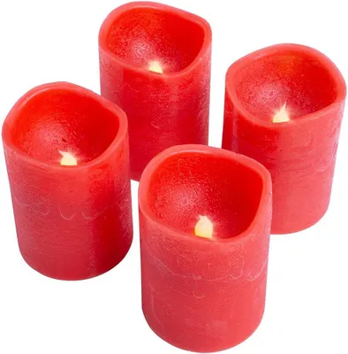 Produktbild von Echtwachskerzen Kerzen rot Flackereffekt Adventskerzen Weihnachtsdeko DK49073