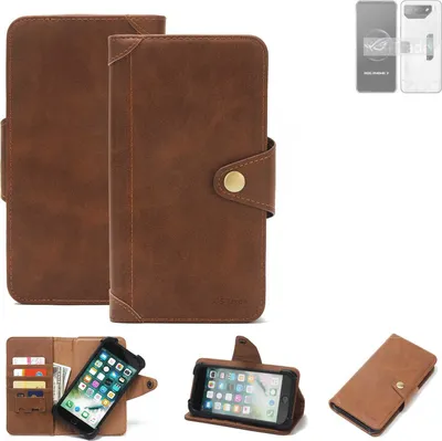 Produktbild von K-S-Trade Handyhülle kompatibel mit Asus ROG Phone 7 Ultimate Schutz Hülle Walletcase Bookstyle Tasche Case Handytasche Wallet Flipcase Cover PU