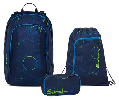 Produktbild von Satch, Schulrucksack-Set AIR Blue Tech 3-teilig, ab 5. Klasse
