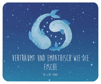 Produktbild von Mr. & Mrs. Panda Mouse Pad Sternzeichen Fische - Sternenhimmel Blau - Geschenk, Mauspad, Fisch, laptop mousepad, mousematte, Geburtstag März, mausteppich, Sternbild