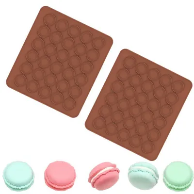 Zdjęcie produktu dla Silikonowa mata do pieczenia makaroników, 30 foremek, powłoka nieprzywierająca, wymiary 28 x 25 cm