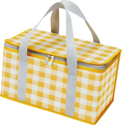 Image de Cooler Bag Insulated Large Capacity Waterproof Multifunctional Durable Portable Lunch Bag for Picnic Office Yellow and White