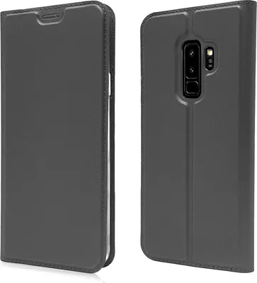 Zdjęcie produktu dla Etui z klapką Samsung Galaxy S9 Plus od NALIA, etui na telefon Slim Kickstand czarno-szare