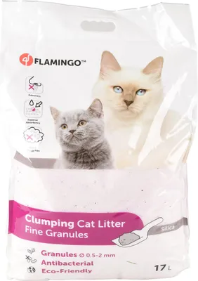 Produktbild von Flamingo Katzenstreu Silica fein Klumpstreu 17 l