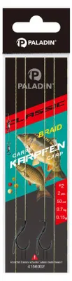 Produktbild von Paladin Karpfenhaken Boilie gebunden Größe 4 50 cm 2 Stück schwarz