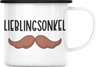 Produktbild von Trendation - Bester Onkel Ever Emaille Tasse Geschenk Geburtstag Weihnachten Lustig Geschenkideen von Nichte Lieblingsonkel (Schwarz)