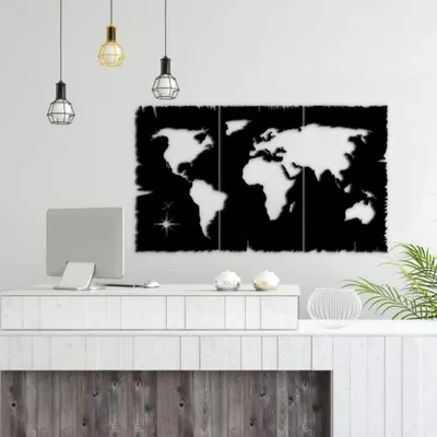 Immagine prodotto di Cornice decorativa 125x73 cm mondo nero