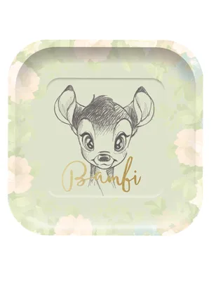Obrázek produktu pro Sada papírových talířů Bambi 4 kusy barevné 24 x 24 cm