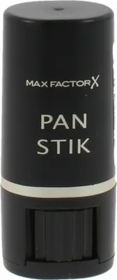 A black makeup stick with silver accents and text.