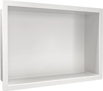 Produktbild von WALL-BOX ONE Biała półka wnękowa 30x20x10 cm, stal nierdzewna, wodoszczelna, z kołnierzem, producent BALNEO.