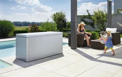 Obrázek produktu pro Zahradní box na polstry Biohort LoungeZahradní box 160 160 x 70 x 83,5 cm stříbrný metalický
