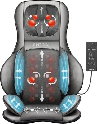 Productafbeelding van Shiatsu-kussen met knierol-functie, vibratie en luchtdrukmassage voor nek, schouders, rug, heupen en bovenbenen – met warmtefunctie