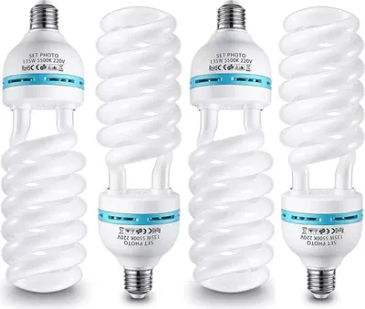 Obrázek produktu pro Softboxové fotožárovky - CFL spirálové žárovky s paticí E27 - 4 x 135 W - 230 V AC - IP65 - Studiové osvětlení - Modrá barva