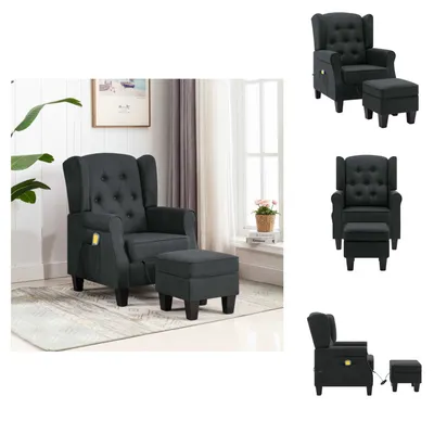 Produktbild von vidaXL Massagesessel mit Hocker Dunkelgrau Stoff -  Massagesessel
