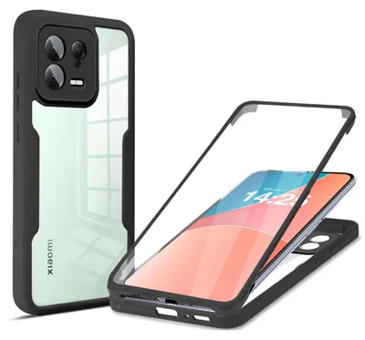 Produktbild von 360 Grad Rundum Schutz Handyhülle für Xiaomi 13 5G Full Cover Vollschutz Case Farbe: Schwarz