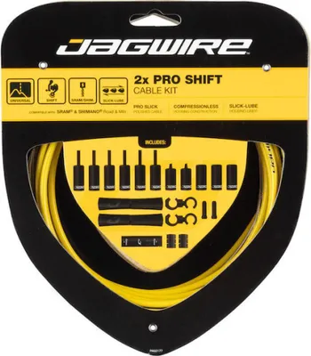 Produktbild von Jagwire Schaltzugset Road & Mountain Pro 2x Gelb - SRAM/Shimano kompatibel