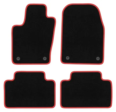 Zdjęcie produktu dla Dywaniki samochodowe welurowe CARLUX-RED do: Dodge Durango III FL (2013-2020, suv) czarne z czerwonym obszyciem, z mocowaniami
