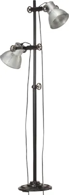 Obrázok produktu pre vidaXL Stojacia lampa 2 plamene Strieborná E27 liatina