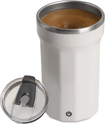 Produktbild von Elektrische Kaffeebecher 350 ml - Stahlkaffeebecher - Selbstabdunstender Becher mit Deckel - USB-ladbar - Automatische magnetische Kaffeebecher für Kaffee - Milch - warme Schokoladenmilch - Tee