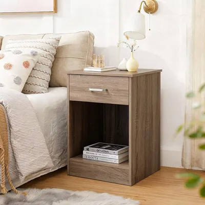 Produktbild von Nachttisch Beistelltisch Couchtisch 40x40x60cm Nachtschrank Nachtkommode Bett Kommode mit Schublade für Wohnzimmer Schlafzimmer