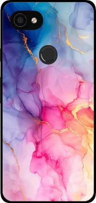 Produktbild von Handyhülle für Google Pixel 3A mit Marmordruck - TPU Backcover Case Marble Design - Regenbogen