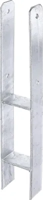 Image de Support de poteau Alberts 213824, galvanisé à chaud, largeur intérieure 91 mm, hauteur totale 600 mm, épaisseur du matériau 5 mm