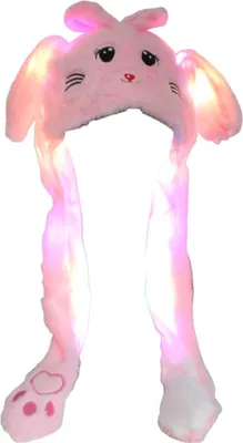 Produktbild von Wackelohr Mütze mit LED und beweglichen Ohren - aus Plüsch, Kostüm für Kinder und Erwachsene: Katze rosa sm-480b LED Wackelohr Mütze wählen: Katze rosa sm-480b LED