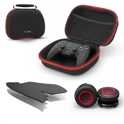 Produktbild von ProFPS Zubehörset für Controller – Case, Grips & Thumbsticks – Controller Zubehör für besseren Halt & Kontrolle – Schutz & Upgrade für DualSense – Sch
