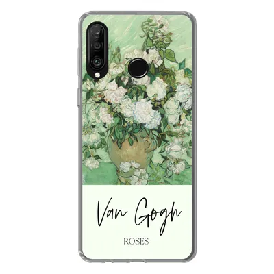 Produktbild von MuchoWow® Handyhülle Schutzhülle Hülle für Huawei P30 Lite Malerei - Blumen - Van Gogh Silikon Softcase Handy Hülle - Handyhülle