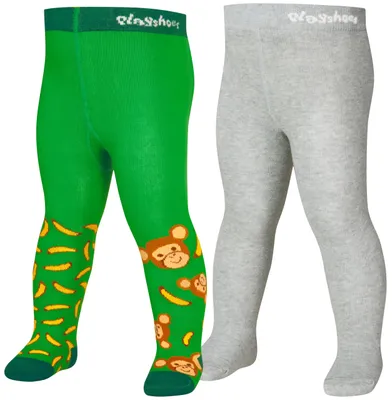 Zdjęcie produktu dla Rajstopy Playshoes – rajstopy uni  dla dzieci, wzór z małpką, zestaw 2 sztuk, rozmiar 86/92