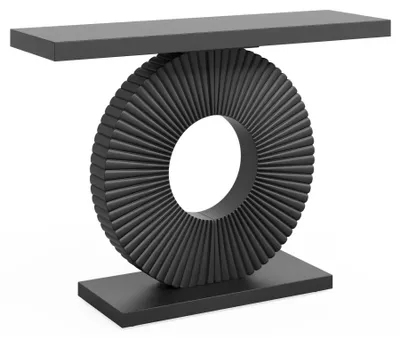 Obrázok produktu pre Moderný konzolový stolík – stolík do predsiene/odkladací stolík – geometrická konštrukcia – úzky obdĺžnikový tvar – 100 x 30 x 78 cm – drevotriesková doska, s úložným priestorom – čierny