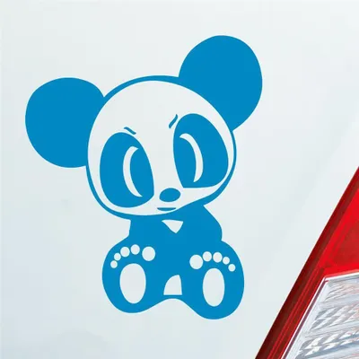 Produktbild von Auto Aufkleber Bad Panda Pandabär Bär Lustig 12x10 cm Hellblau Sticker Heckscheibenaufkleber