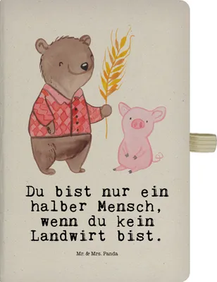 Produktbild von Mr. & Mrs. Panda Notizbuch A4 Kariert Landwirt Herz - Transparent - Geschenk, Lustig, Spruch, Journal, Witzig, Tagebuch, Bauernhof, Farmer, Hardcover, Adressbuch