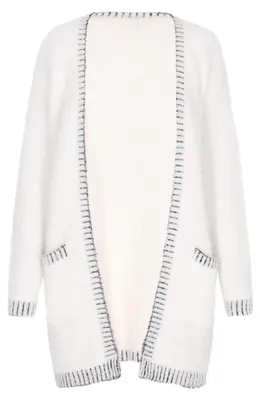 Zdjęcie produktu dla Bluza damska Jeona - biało-czarna, wełna. Bluza damska Jeona - biało-czarna, wełna, rozmiar M/L
