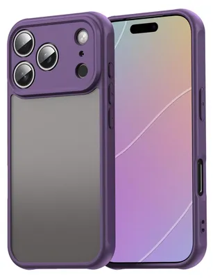 Image de Coque pour iPhone 17 Pro, dos mat translucide avec protection de l'appareil photo, coque de protection anti-chocs Violet