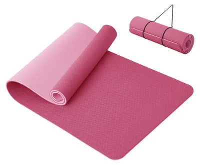 Produktbild von Yogamat Extra Dick 10 mm – Rutschfeste Fitnessmatte – TPE-Yogamatte – Pilates-Trainingsmatte – 183x61 cm – Hautrecht und langlebig – Trainingsmatte