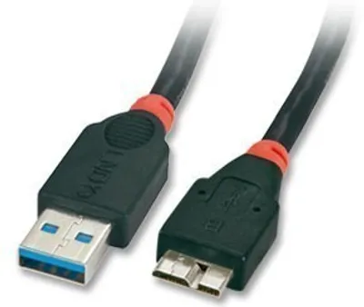 Produktbild von LINDY USB 3.0 Kabel Typ A/Micro-B schwarz, 0,5m 31990