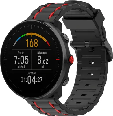 Produktbild von Strap-it Polar Vantage M Sport Schnallenarmband (Schwarz / Rot)