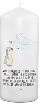 Produktbild von Mr. & Mrs. Panda Trauerkerze Trauer Freund - Weiß - Trauersprüche, Freunde, Anteilnahme, Tod, Trauerbild Kerze, Tod eines Freundes, Moderne Trauerkerzen, Verlust