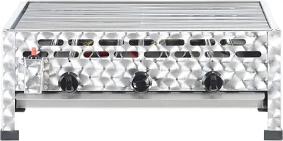 Produktbild von vidaXL vidXL Gastro-Gasgrill 3 Flammen Edelstahl Silbern